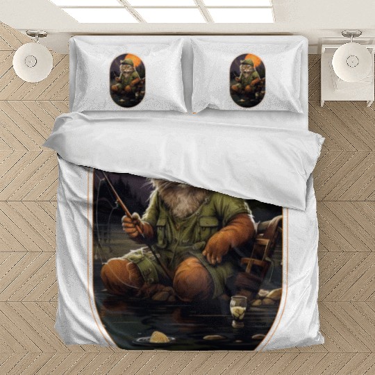 Cat On Fish Cat Fisherman Bedding Sets