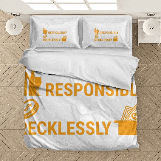 Drink Responsibly Tip Recklessly Funny Bartender Bedding Sets