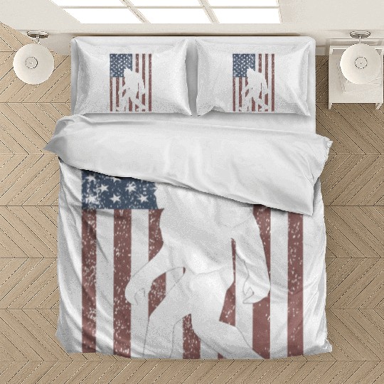 Bigfoot Sasquatch American Flag USA Bedding Sets