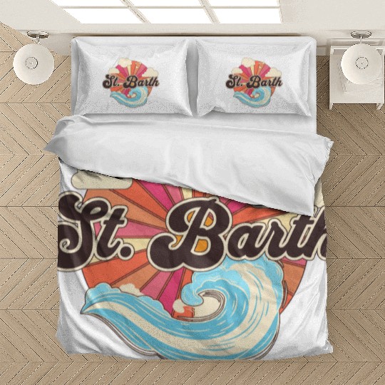 Saint Barthelemy Retro 80s Beach Bedding Sets