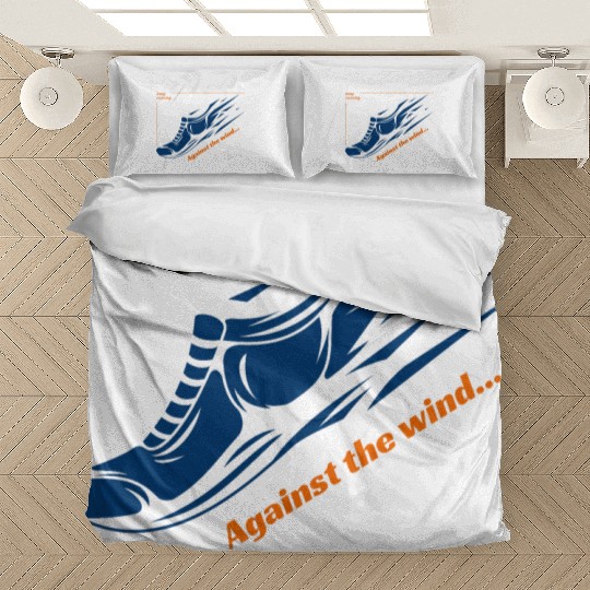 Against the wind - Keep running | Motivation Bedding Sets