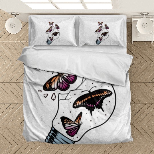LGBTQ Butterflies in Lesbian Flag Colors Bedding Sets