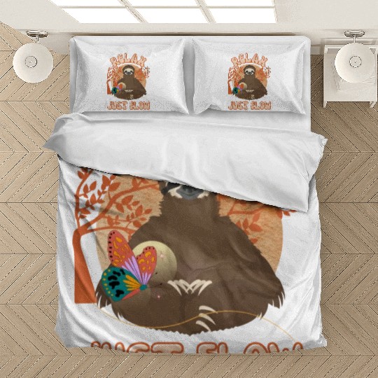 Relax Just Flow Funny Sloth Bedding Sets