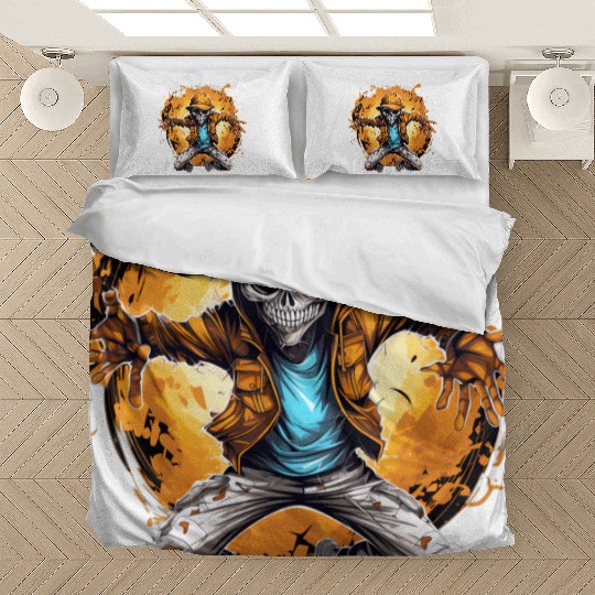 Halloween Skeleton Dabbing Hip Hop Bedding Sets