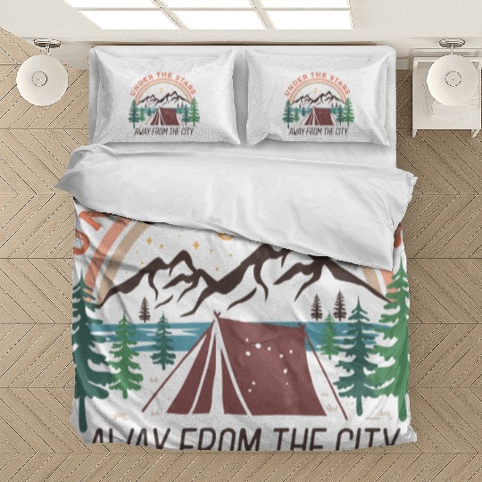 Camping Gifts Happy Camper Campsite Scout Lovers Bedding Sets