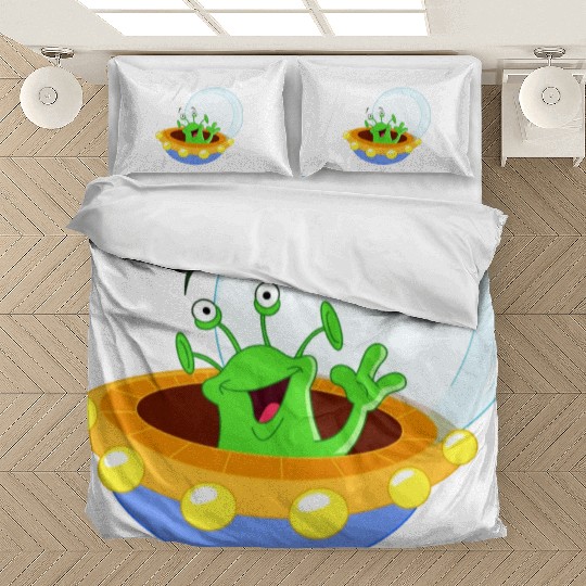 Happy Green Alien Bedding Sets