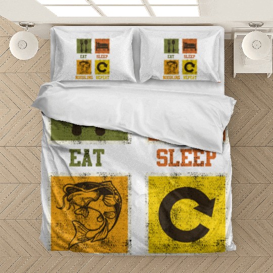 Catfish Fishing Eat Sleep Noodling Repeat Bedding Sets