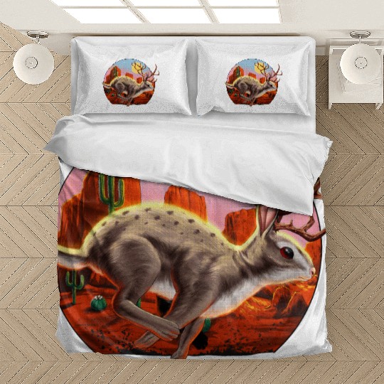 Jackalope Cryptid Rabbit Bedding Sets