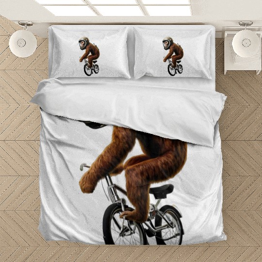 Astronaut monkey on a bike ride Bedding Sets
