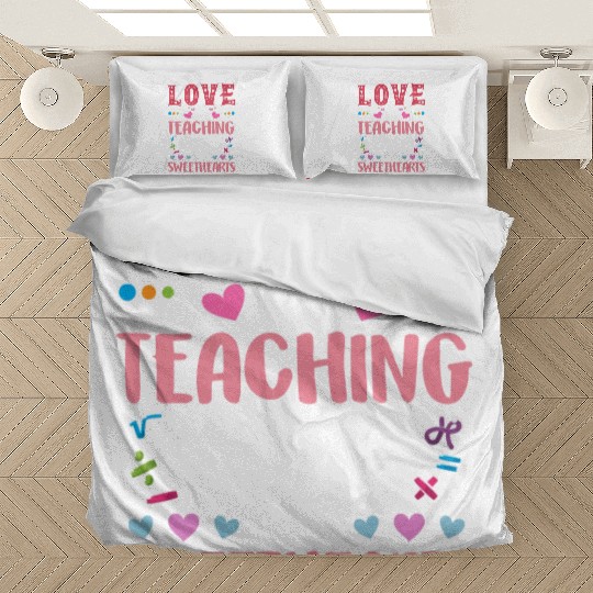 Love Teaching Math Professor School Teacher Bedding Sets