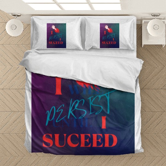 I Will Persist Affirmation on Merch Bedding Sets