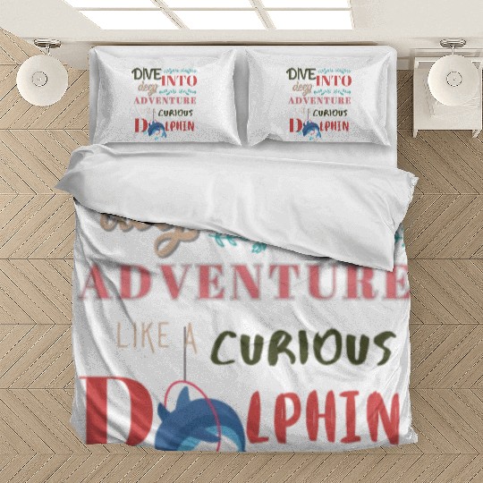 Curious Dolphin: Diving into the Deep Adventure Bedding Sets