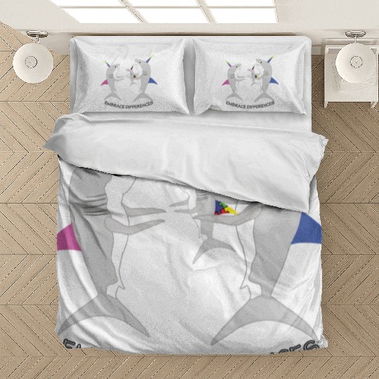 Shark Unicorn Embrace Differences Bedding Sets