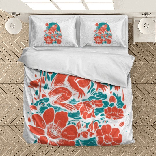 Goth Poison Frog Goblincore Fairycore Floral Frogs Bedding Sets