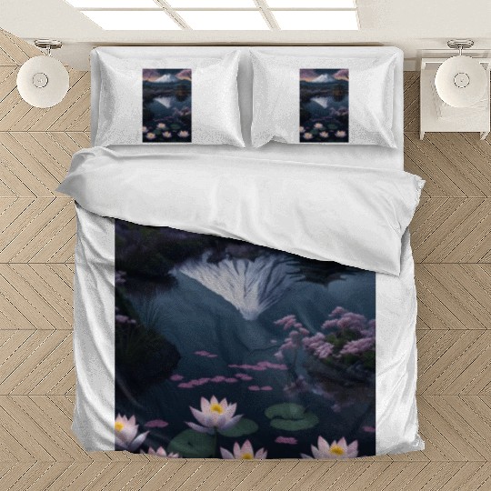 Asia Landscape by night Serene Mount Fuji Bedding Sets