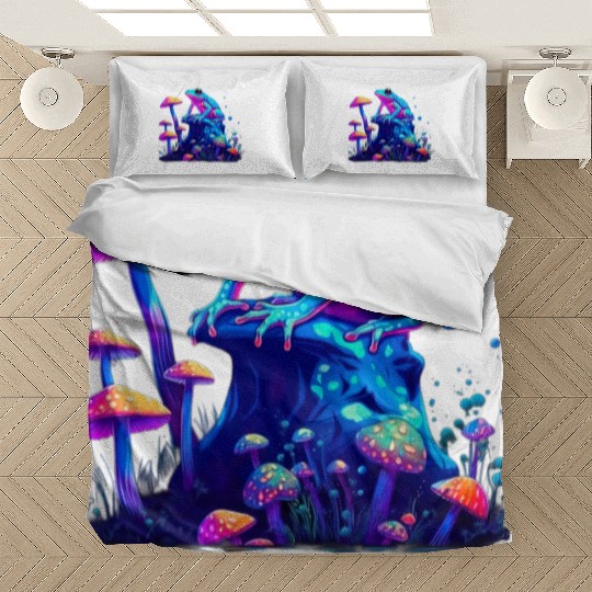 Aesthetic Frog Mushrooms Frogs for a Mushroom Bedding Sets