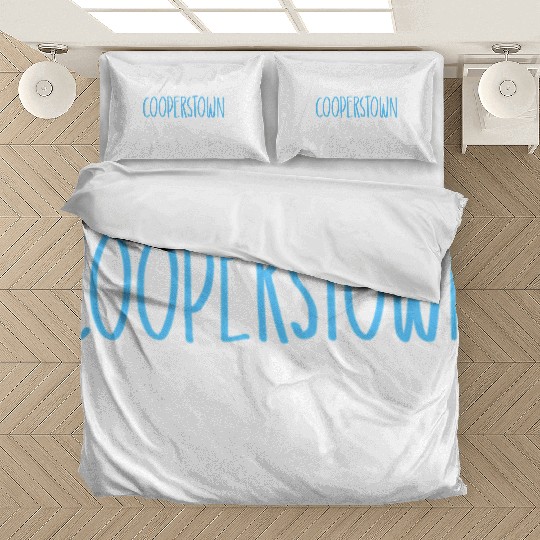 Cooperstown Ny Snowflake Drawing Light Blue Text Bedding Sets