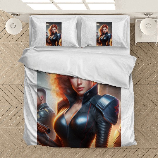 Spy's Spectacle: Black Widow's Daring Confrontatio Bedding Sets