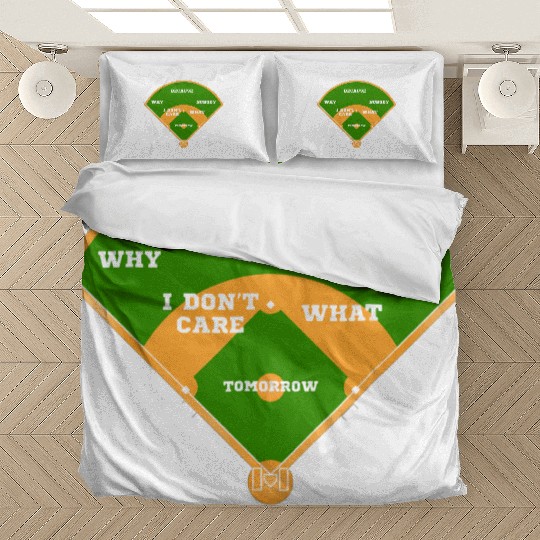Whos On First Baseball Diamond Fielding Card Bedding Sets