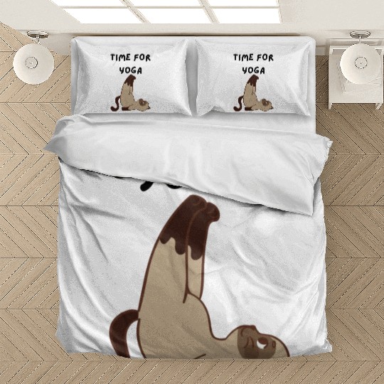 Time For Yoga Cat Lover Bedding Sets