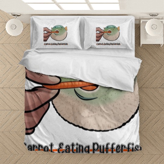 Carrot Eating Pufferfish Meme Bedding Sets