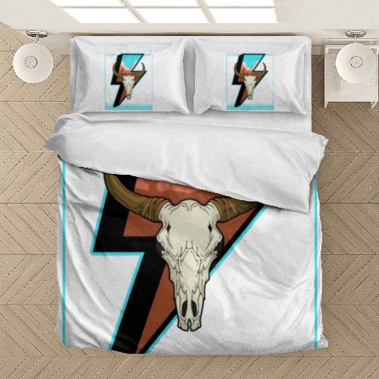 Cowboy Bedding Sets, Lightning Cow Skull Dessert Cactus