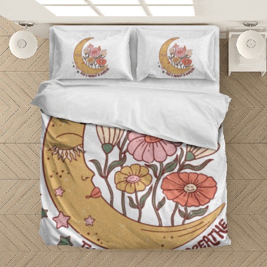 SELF CARE Bedding Sets, Moon Face, Wild Flower Bedding Sets