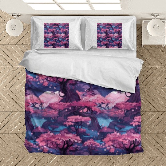 Anime Euphoria: Fantasy Cherry Blossom Dreamscape Bedding Sets