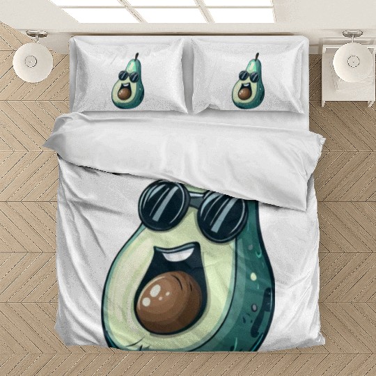 Cool Kawaii Avocado with Sunglasses - Expressive Bedding Sets