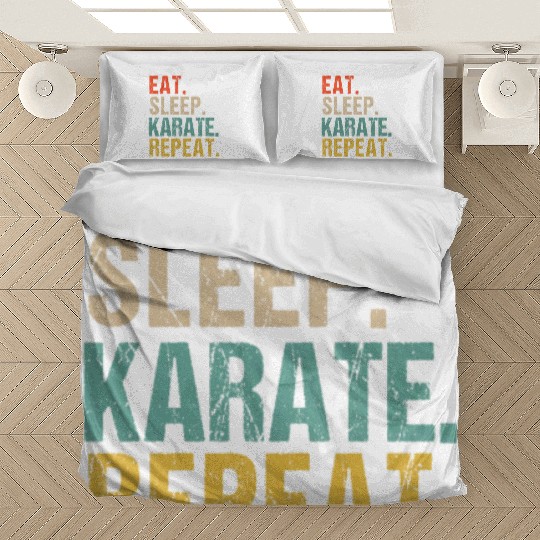Funny Eat Sleep Karate Repeat Bedding Sets