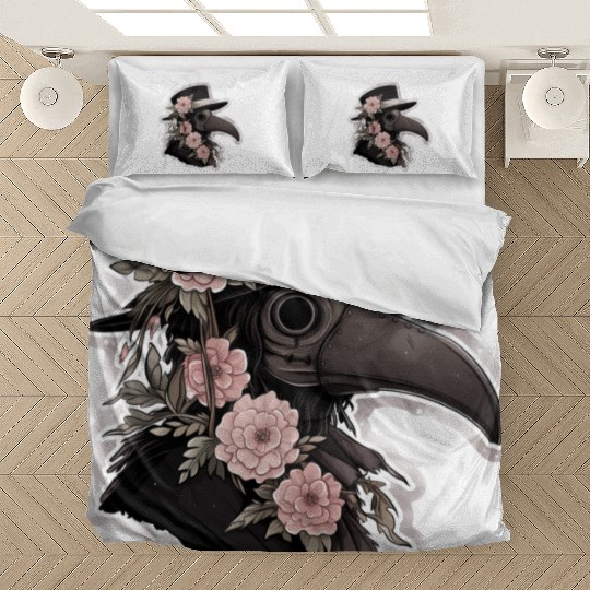 Cute Floral Plague Doctor Bedding Sets