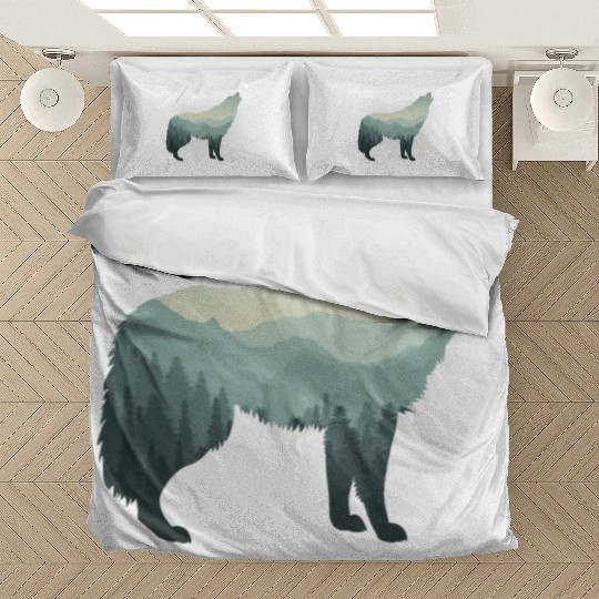 Lone Wolf Survives The Mountain Bedding Sets