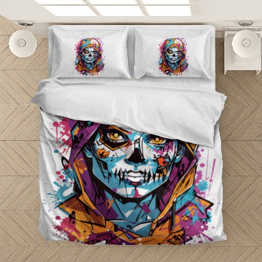 Colored Skull: Vibrant Mystery Bedding Sets