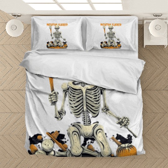 Skeleton Slugger Halloween Bedding Sets