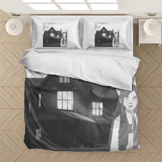 Is a haunted house??? (Black and white version) Bedding Sets
