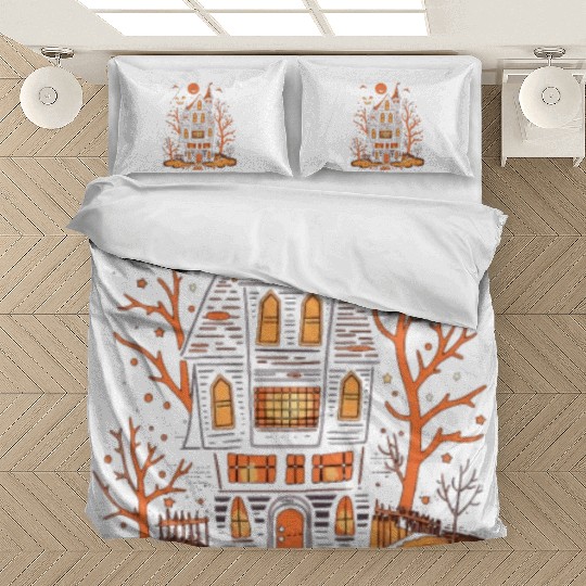 Haunted House Halloween Bedding Sets, Spooky Mansion