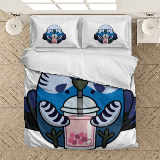 Bubbly Budgie Cute Adorable Budgie with Bubble Tea Bedding Sets