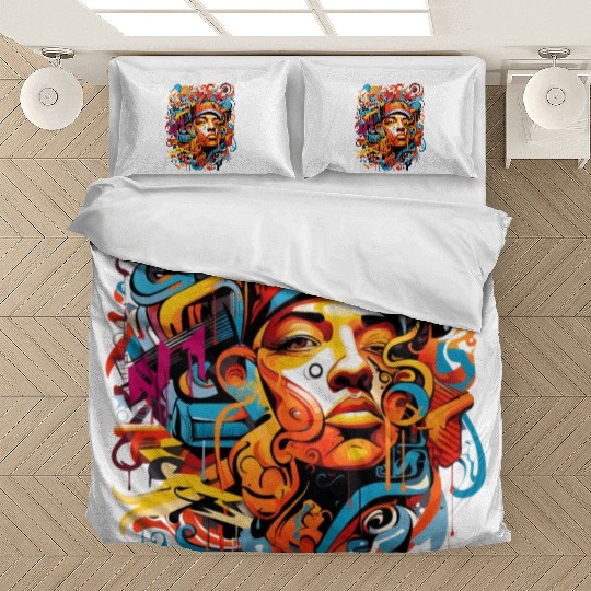 Music, hip-hop, rap, rapper, sound, gift. Bedding Sets