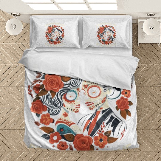 Dia De Los Muertos Sugar Skull Mexican Holiday Bedding Sets