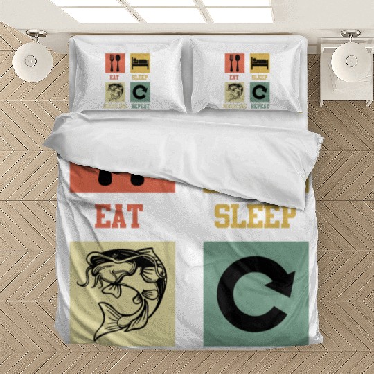 Catfish Fishing Eat Sleep Noodling Repeat Bedding Sets