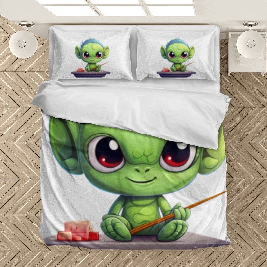 Alien Enjoying Sushi Bedding Sets