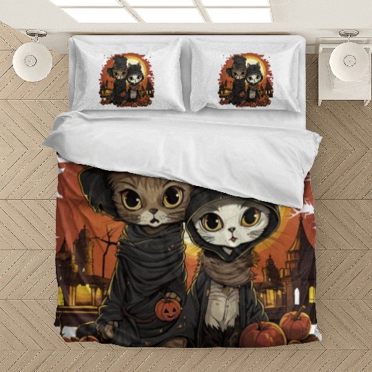 Cute Kittens Trick or Treating - Happy Halloween! Bedding Sets
