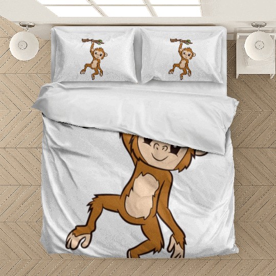 Monkey Hanging On Branch Ape Monkey Bedding Sets