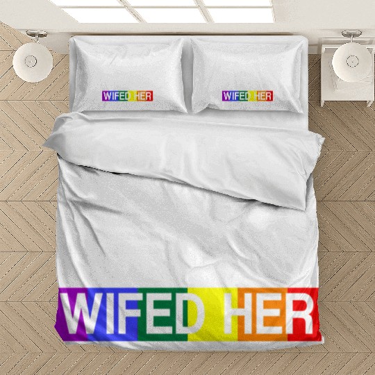 Her Lgbtq Romantic Lesbian Wedding Day Bedding Sets