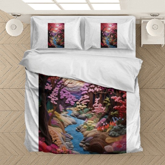 Multi-color Zen Garden river - Japanese Bedding Sets