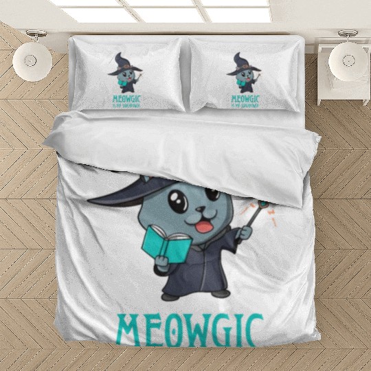 Cute Cat Magic Wizard Kitty Funny Gamer Bedding Sets