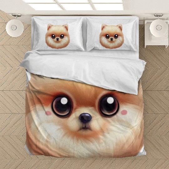 Playful Pomeranian Artwork Bedding Sets