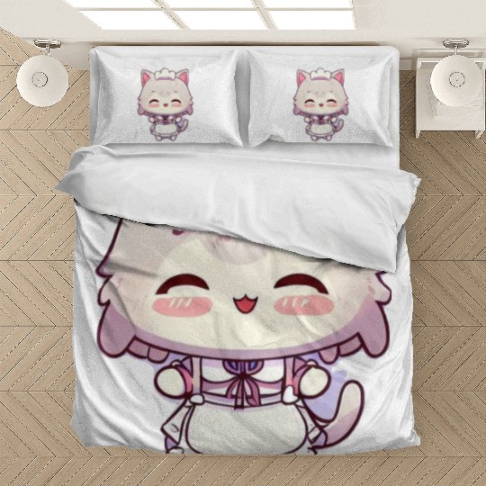 Yuki Kawaii Cat Maid Anime Manga Bedding Sets