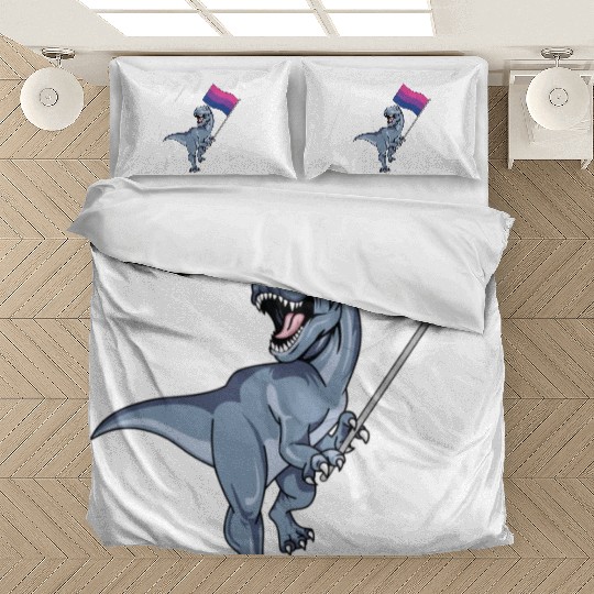 Bisexual Flag Dinosaur Bi Pride Lgbt Nonbinary Gay Bedding Sets