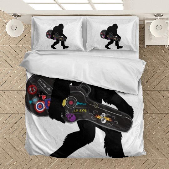 Bigfoot Playing Guitar Bedding Sets